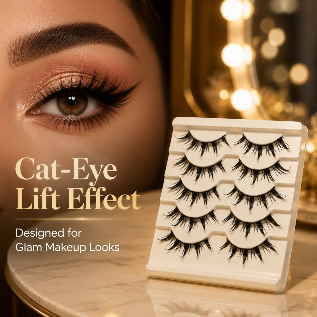 رموش صناعية للتنكر، 5 قطع، بتص - مراجعة Eyelash Extension Japanese Style وسعره