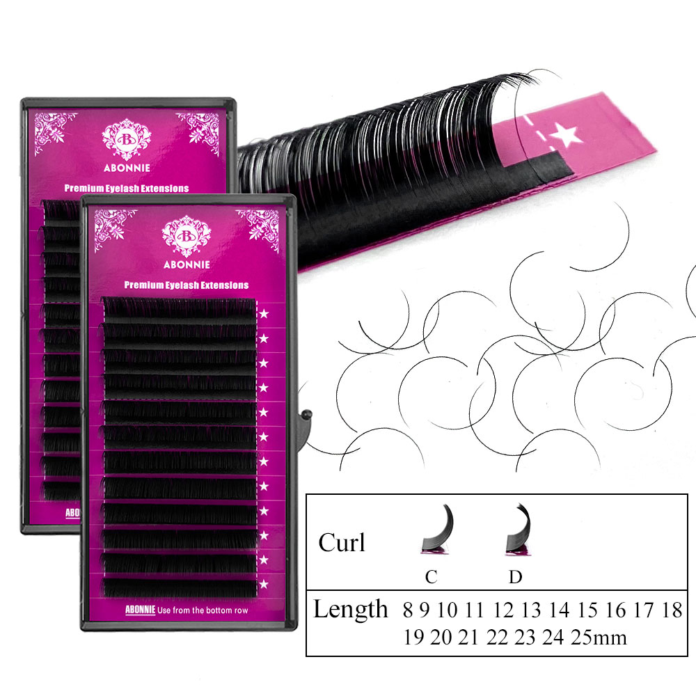 Abonnie B Curl 8-15mm رموش فرد - مراجعة Eyelash Extension Natural Classic وسعره